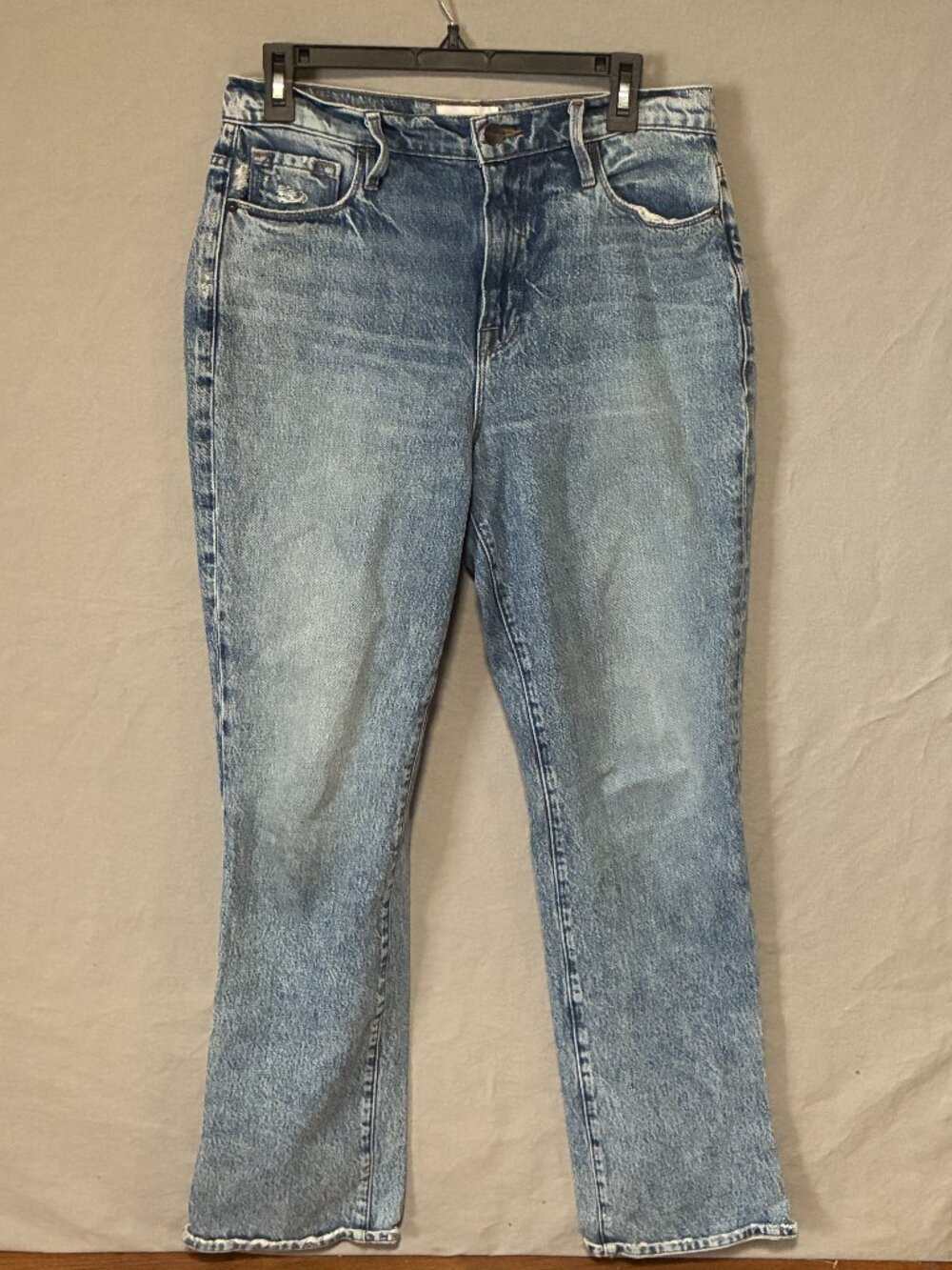 FRAME Le High Straight Jeans Womens 27 Light Wash High Rise Stretch Denim 90s
